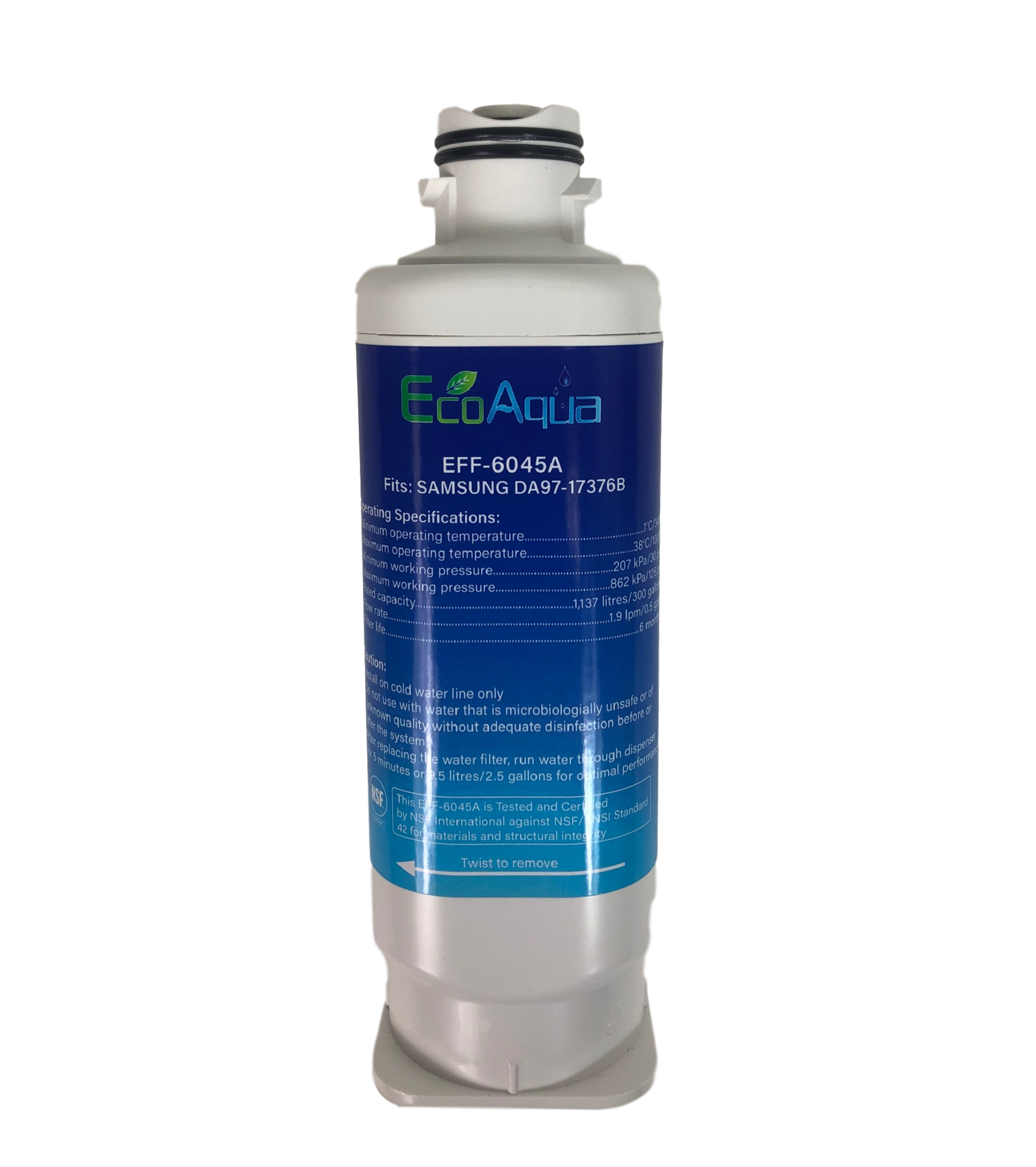 EcoAqua Fridge Filter compatible with DA97-17376B (HAFQIN)