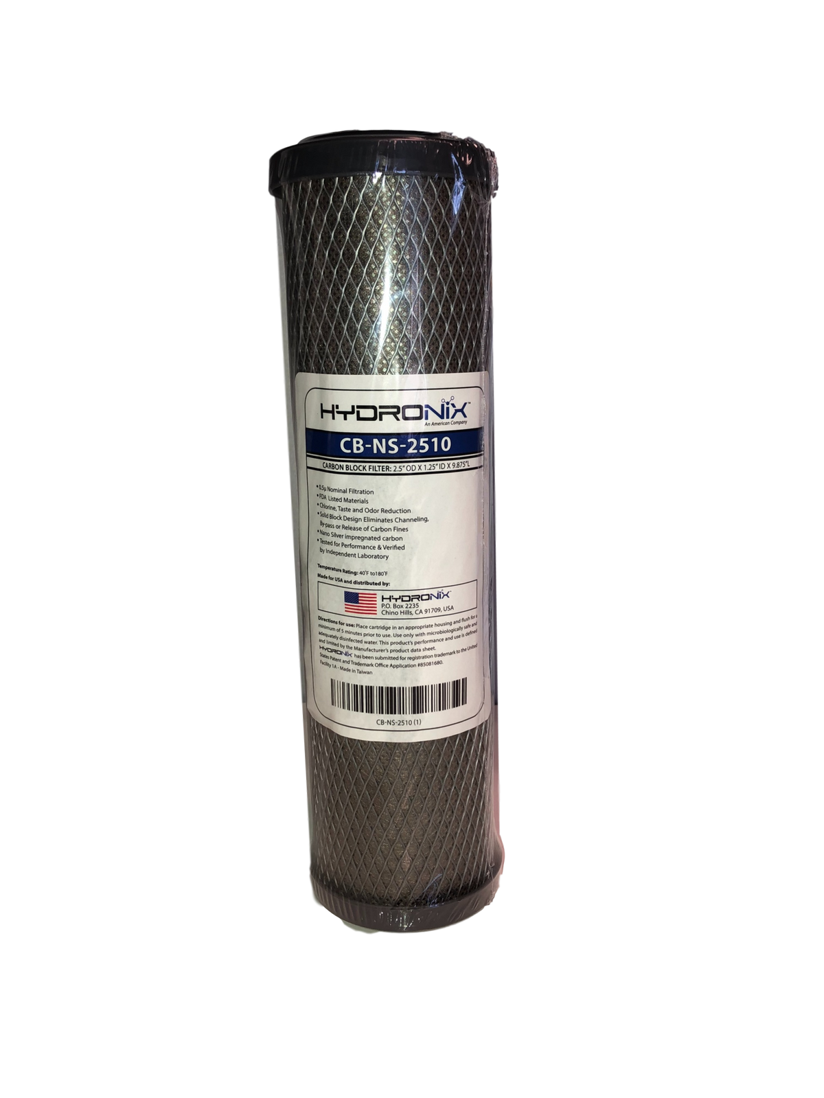 10" Standard Carbon Block Cartridge 0.5 micron (with Silver)