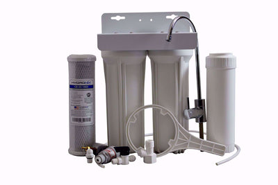 Underbench Twin Stage Housing Filter System for Chlorine and Fluoride Reduction