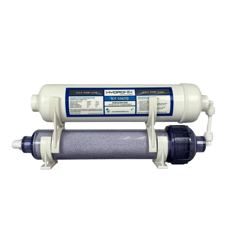 Underbench Double Stage Filter System for Nitrate/Chlorine Reduction c/w Tap