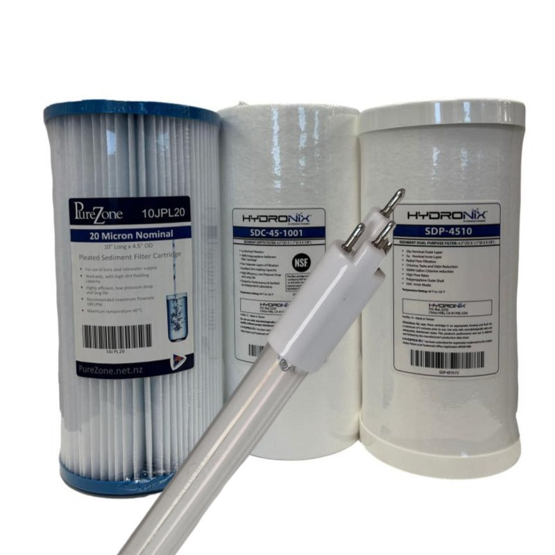 UV Lamp & Filter Kit compatible with Sterilight S12Q-PA with 3 x 10" cartridges