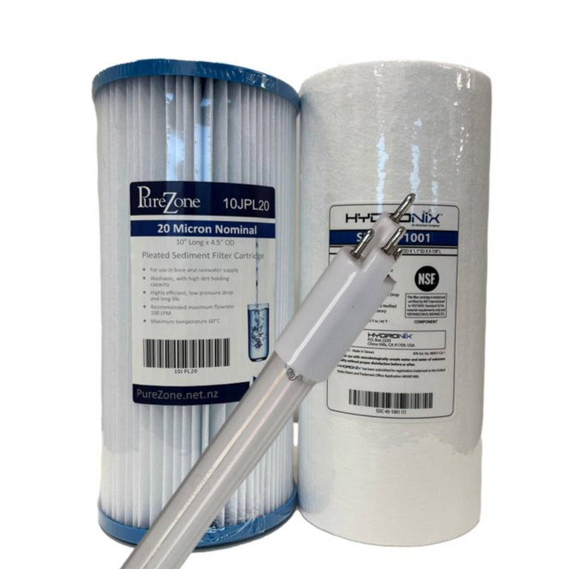 UV Lamp & Filter Kit compatible with Sterilight S12Q-PA System incl 2 x 10" Cartridges
