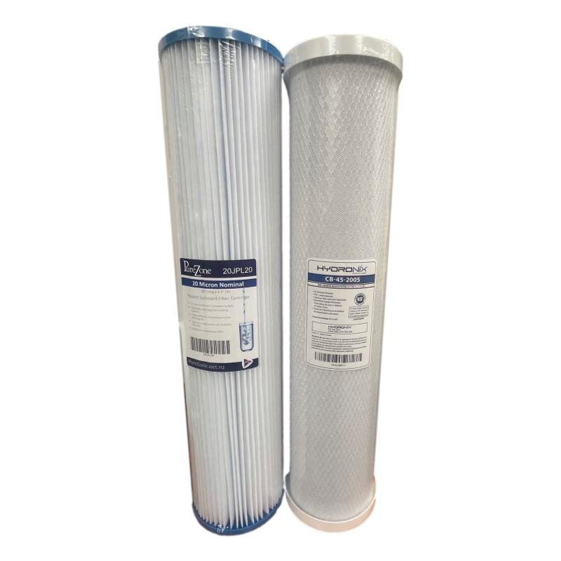 2 Stage whole House Filter Set compatible with eco-pure Duplex Mains Systems - 10" or 20" options