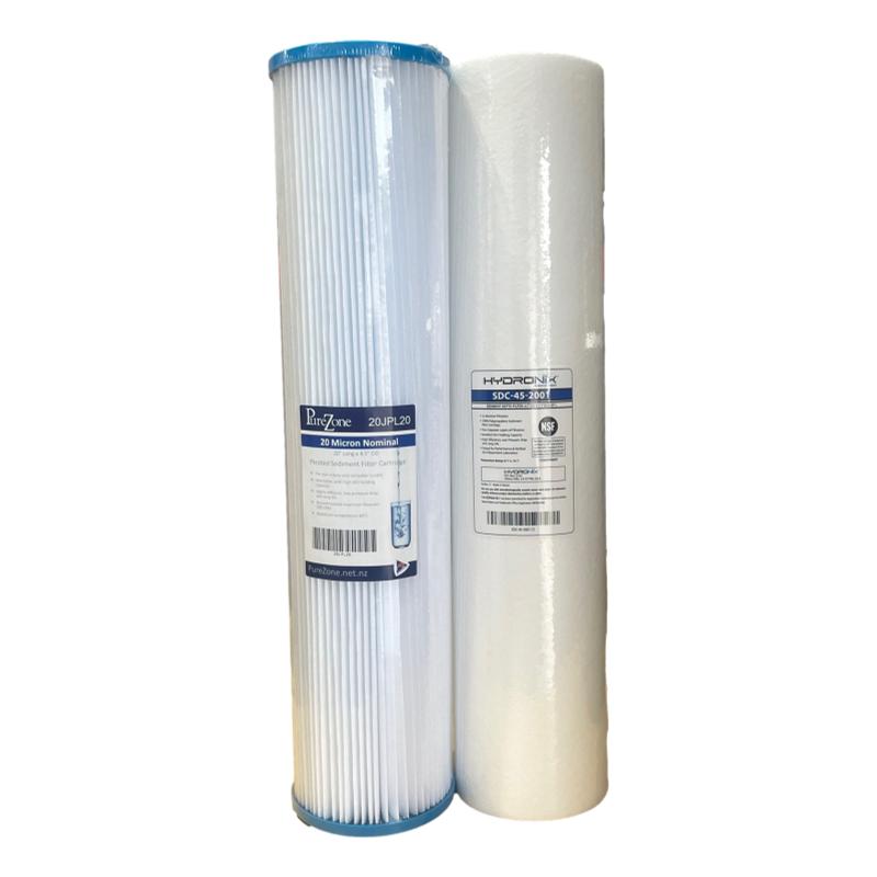 2 Stage Jumbo Replacement Pre-Filter Set with 20 & 1 micron - 10" or 20" options available