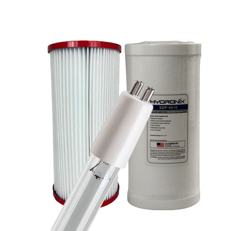 UV Lamp & Filter Kit compatible for Puretec Hybrid G6 & R1 Series - 10 x 2 SDP-4510 (25 micron Polyspun Outer with GAC Inner)
