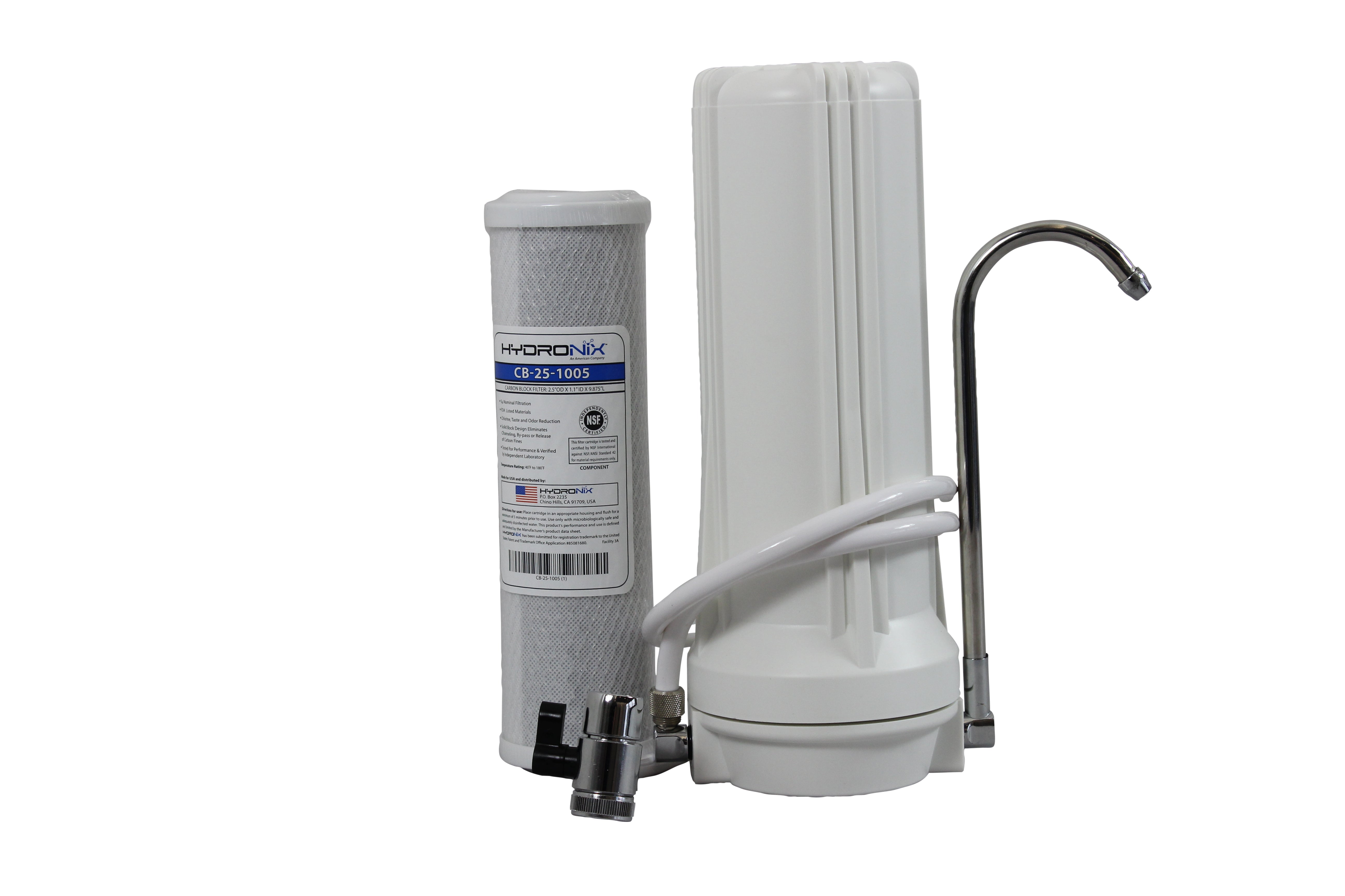 Benchtop Single Stage Filter System for Chlorine Reduction c/w Divertor Valve