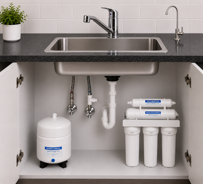 Underbench RO System c/w with Storage Tank and Faucet