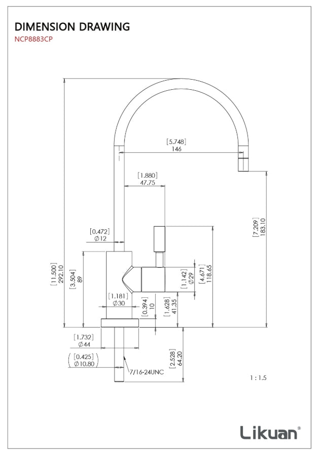 Hydronix EC25 Underbench Tap