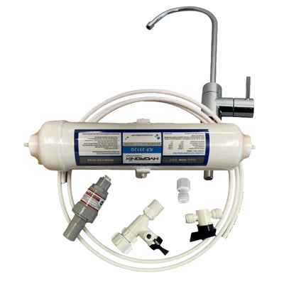 Compact Single Stage Underbench Inline System with Chlorine, Fluoride, Scale Removal and Alkaline Water options